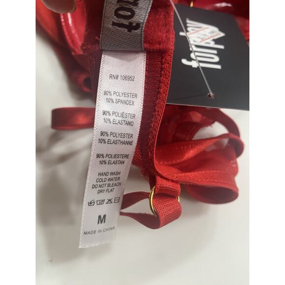 For Play Cut Out Bra M Red Vinyl Cosplay New Forplay - Picture 6 of 6